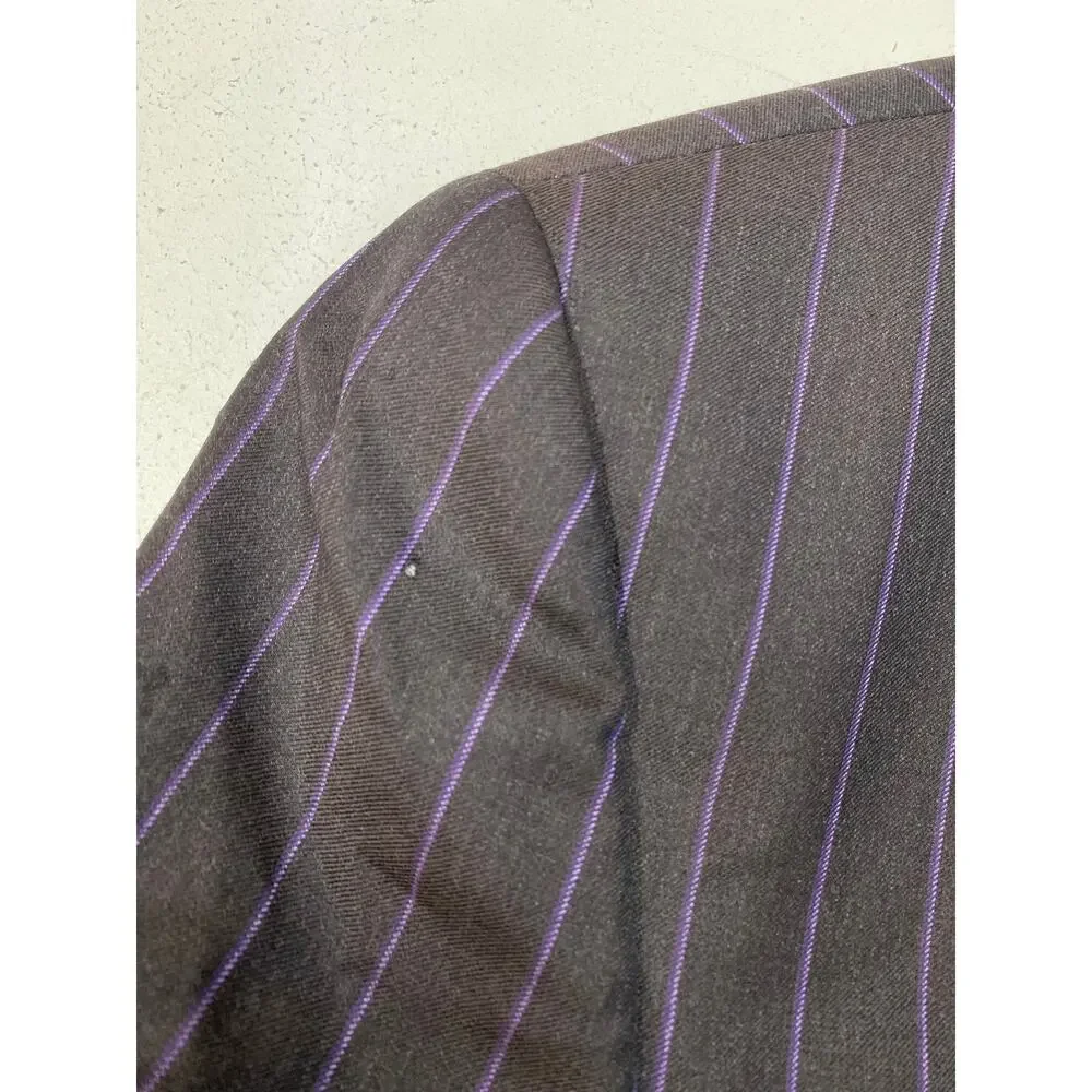 Peter Millar 2-button wool purple pin-stripe blazer suit jacket sport coat 46R